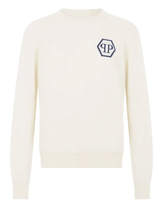 Cashmere Roundneck Pullover Jacquard Hexagon