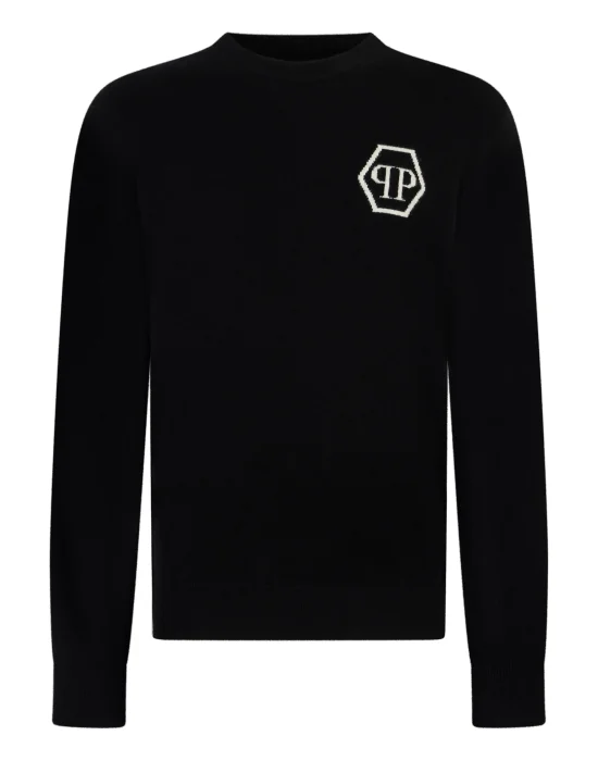 Cashmere Roundneck Pullover Jacquard Hexagon