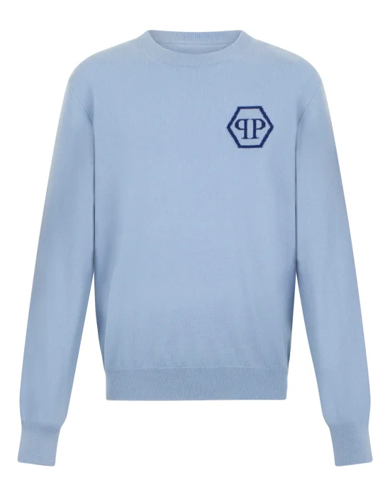 Cashmere Roundneck Pullover Jacquard Hexagon