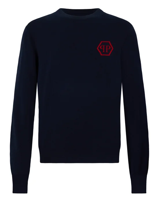Cashmere Roundneck Pullover Jacquard Hexagon