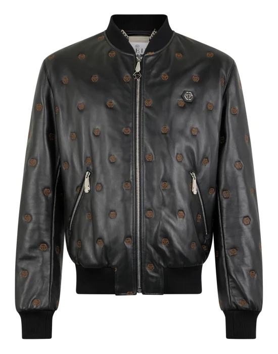 Embroidered Nappa Leather Bomber Monogram Monogram