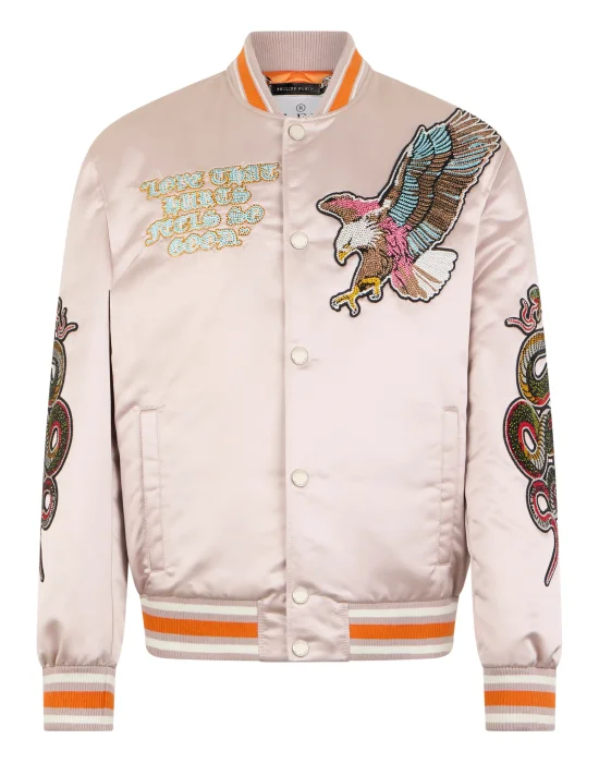 Shiny Satin Bomber Tattoo Patches Strass