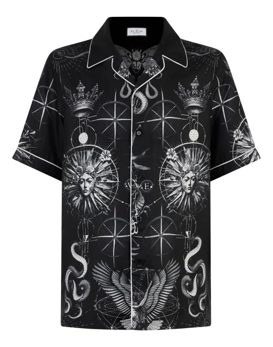 Silk Bowling Shirt All-Over Tattoo