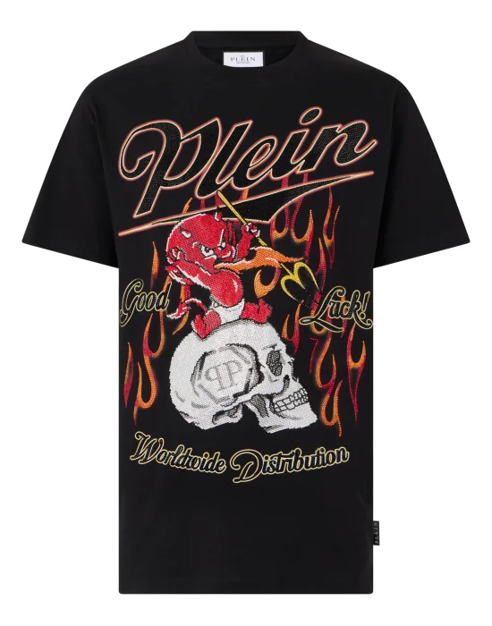 Round Neck T-Shirt Little Devil Crystal