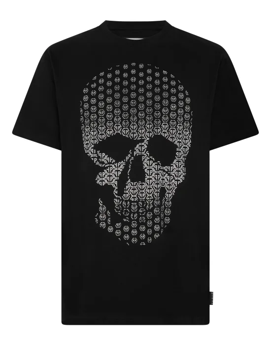 Round Neck T-Shirt Skull Strass Skull Strass