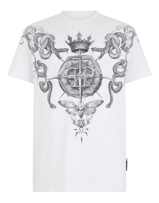 Round Neck T-Shirt Wind Rose Tattoo