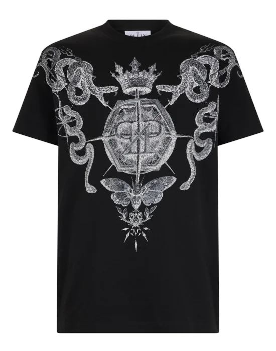 Round Neck T-Shirt Wind Rose Tattoo
