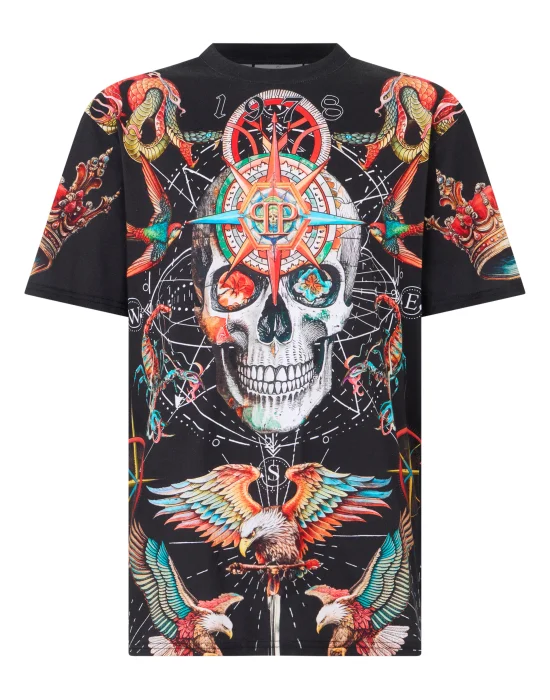Round Neck T-Shirt All-Over Tattoo