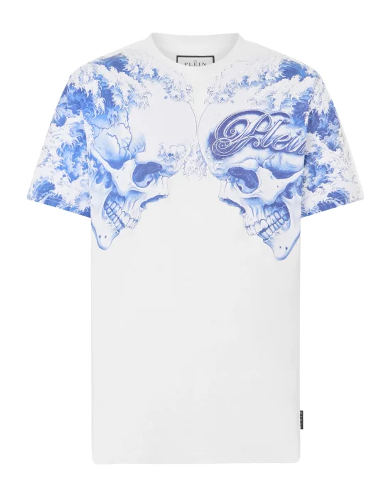 Round Neck T-Shirt Ceramic Skulls