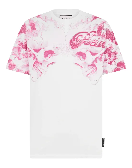 Round Neck T-Shirt Ceramic Skulls