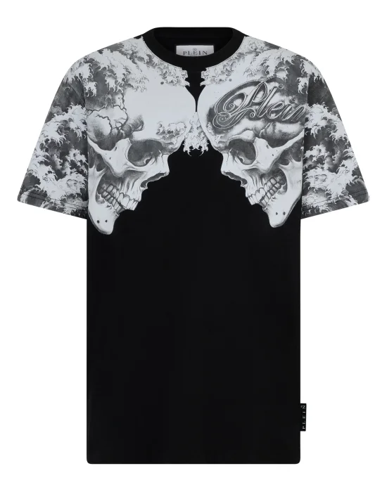 Round Neck T-Shirt Ceramic Skulls