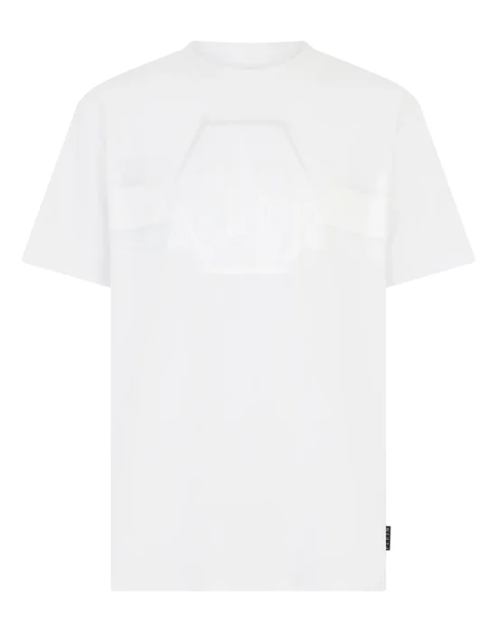Round Neck T-Shirt Jacquard Hexagon Line