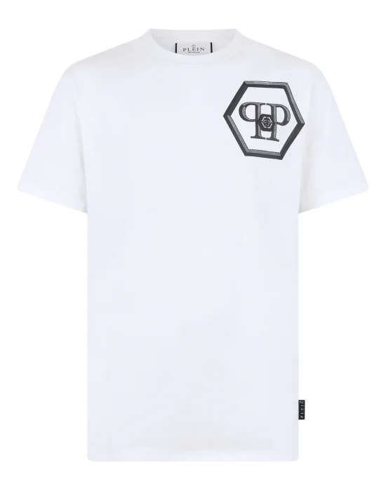 Round Neck T-Shirt Lines Hexagon