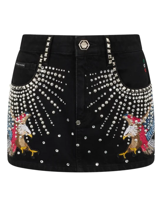 Denim Mini Skirt Tattoo Studs