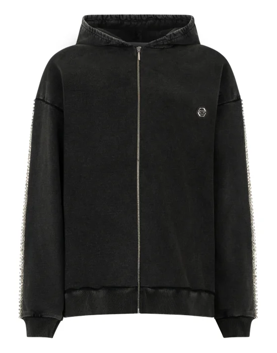 Regular Zip Hoodie Strass Signature