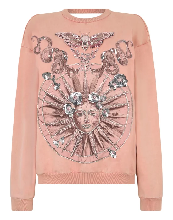 Open Back Sweatshirt Butterfly Tattoo