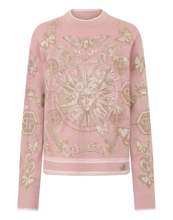 Round Neck Pullover Butterfly Tattoo