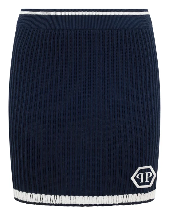 Knitted Mini Skirt Hexagon