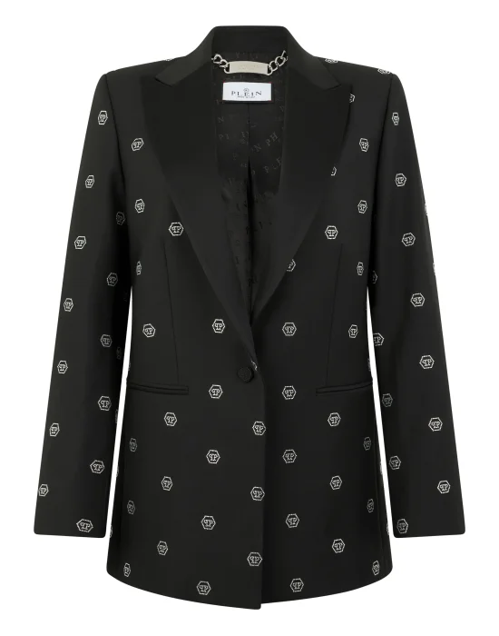 Boyfriend's Fit Blazer Monogram Strass Monogram