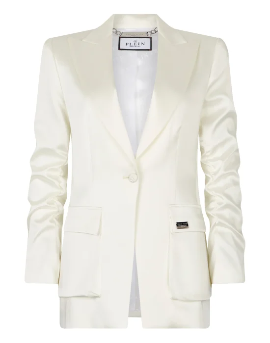 Satin Cargo Fit Blazer