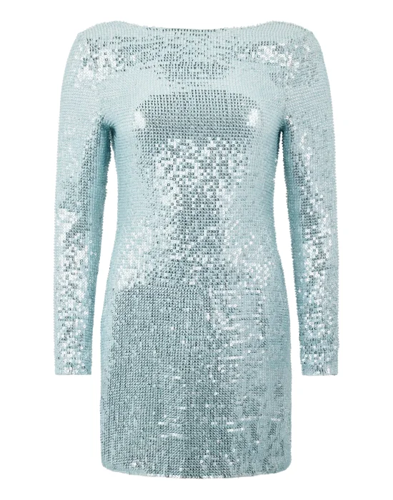 Open Back Mini Dress Paillettes Signature