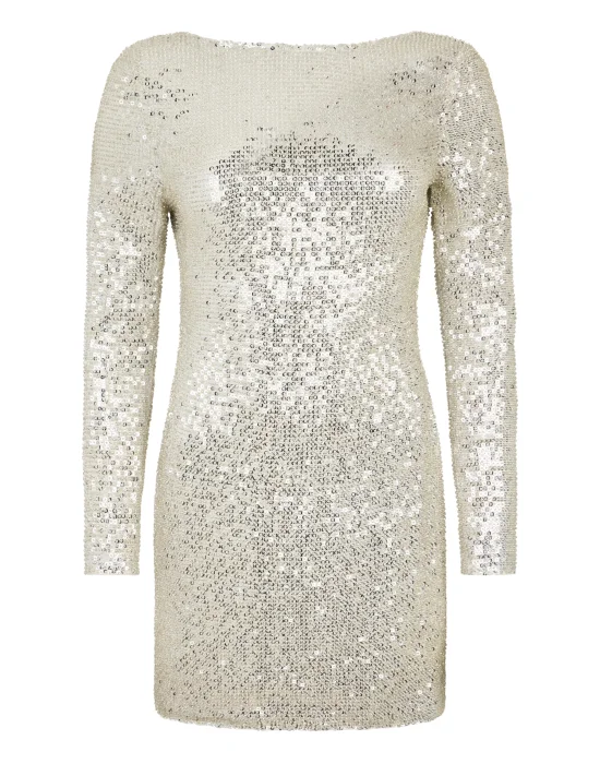 Open Back Mini Dress Paillettes Signature