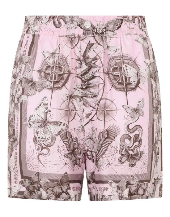 Silk Shorts Butterfly Tattoo
