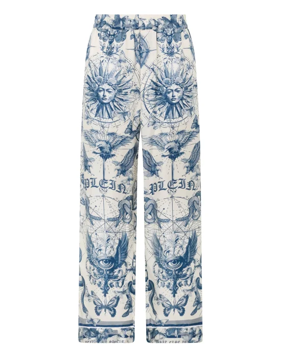 Silk Pajama Pants Butterfly Tattoo