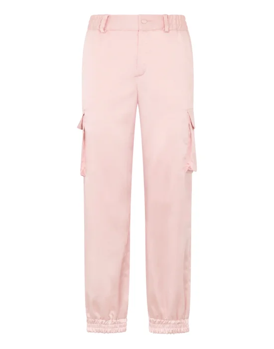 Satin Cargo Fit Drawstring Trousers