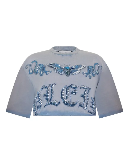 Cropped T-Shirt Butterfly Tattoo