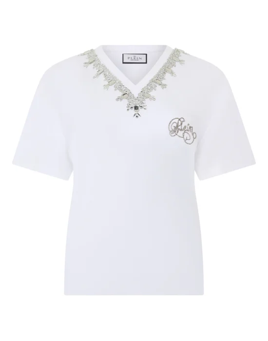 Man Fit V-Neck T-Shirt Crystals