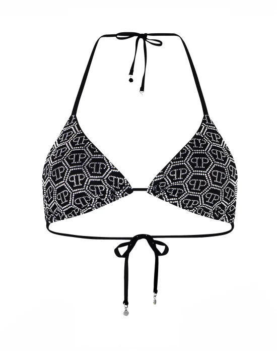 Swimming Triangle Bra Monogram Strass