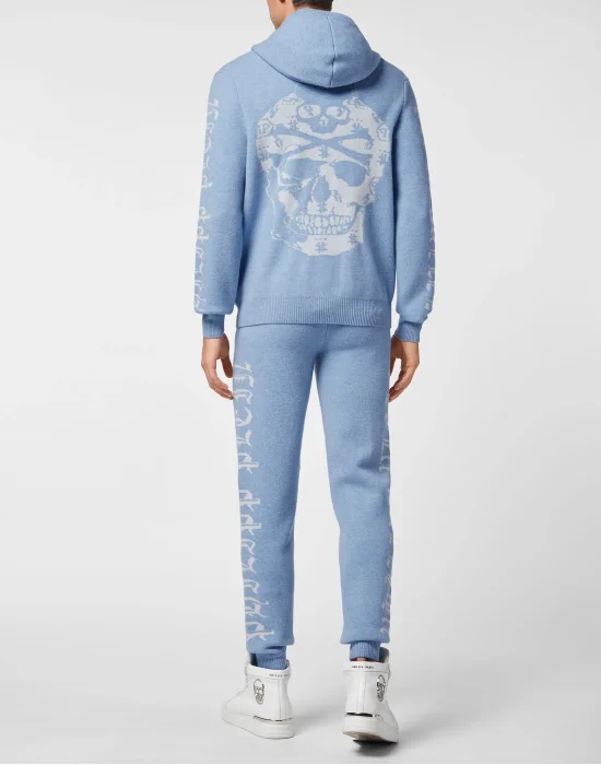 Wool Hoodie Jacket/Trousers Jacquard Skull