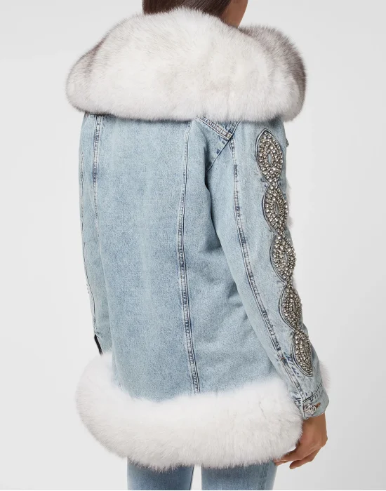 Denim Jacket Crystal Cable