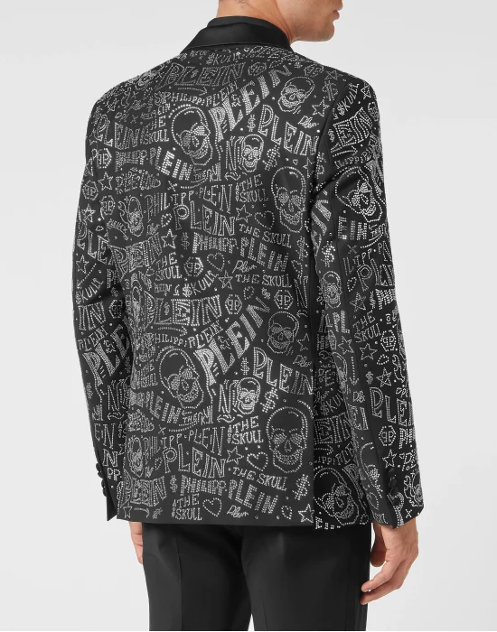 Velvet Blazer Lord fit Skull and Plein with Crystals