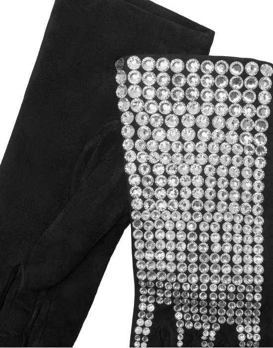 Suede Mid-Gloves Crystal