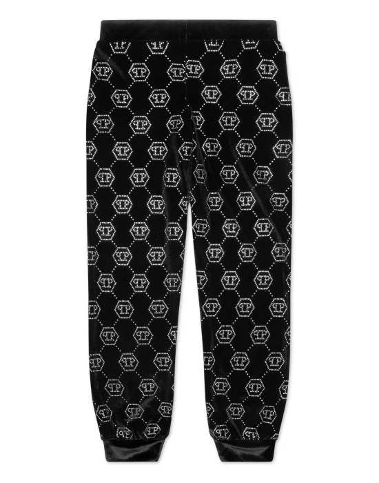 Chenille Jogging Trousers Strass Monogram