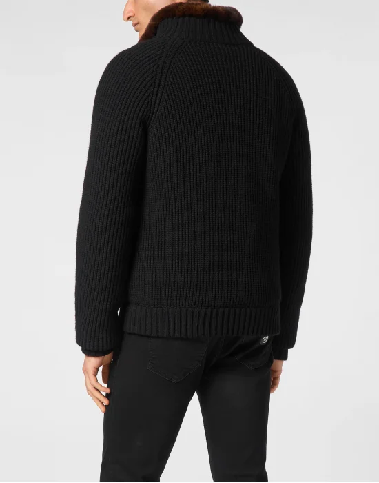 Wool Knit Collar Jacket