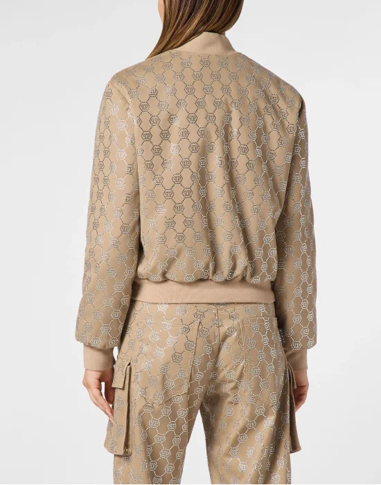 Gabardine Bomber Strass Monogram