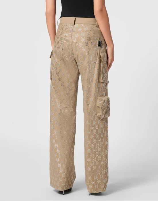 Long Trousers Cargo Fit Strass Monogram