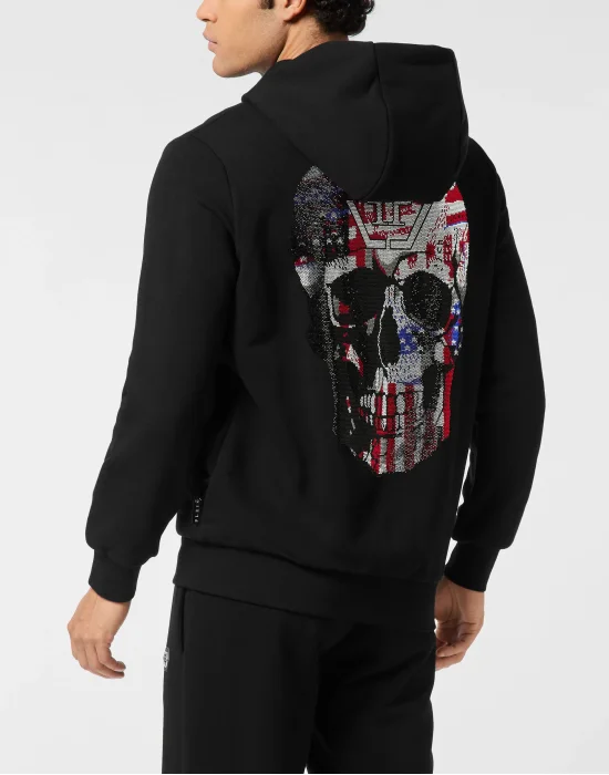 Fleece Zip Hoodie Skull America