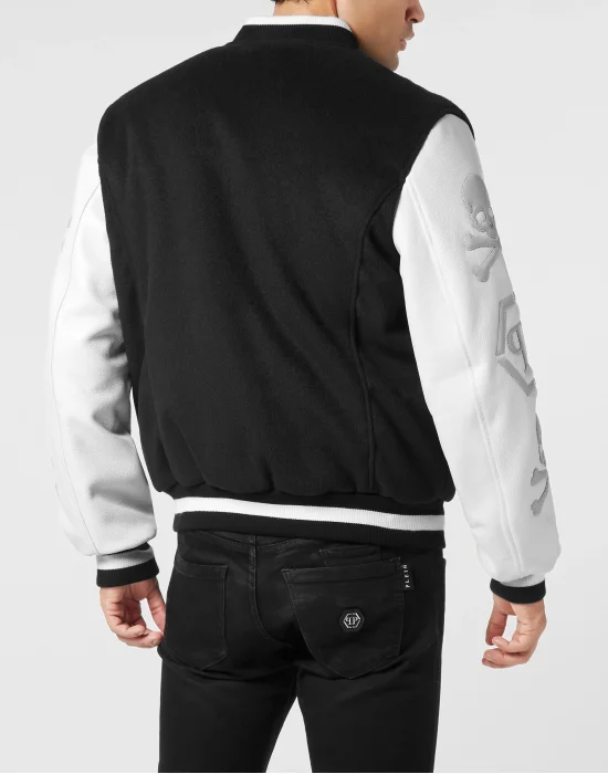 Leather and Wool Varsity Bomber Signature Edition