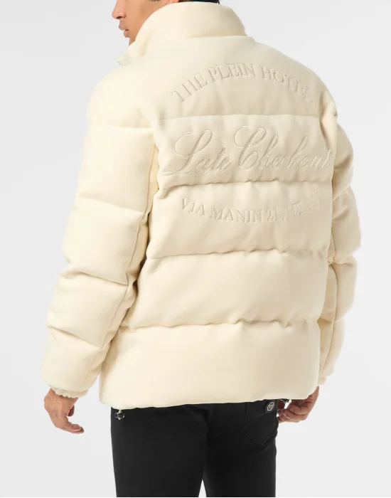 Puffer Jacket with Embroidery Plein Hotel