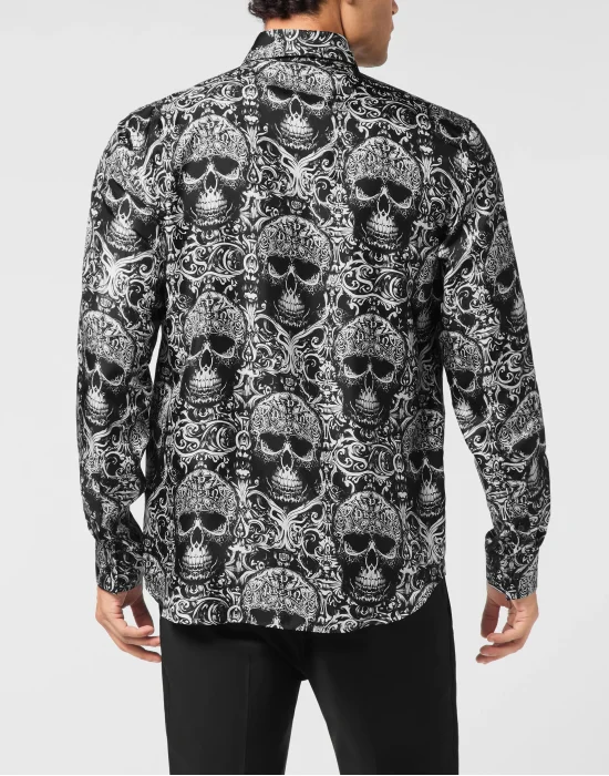 Printed Silk Shirt All Over Skull