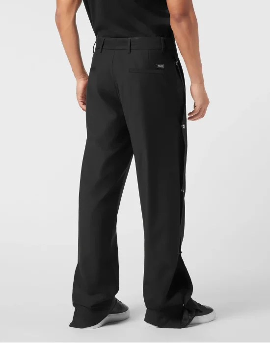 Loose Fit Trousers with Inserts Monogram