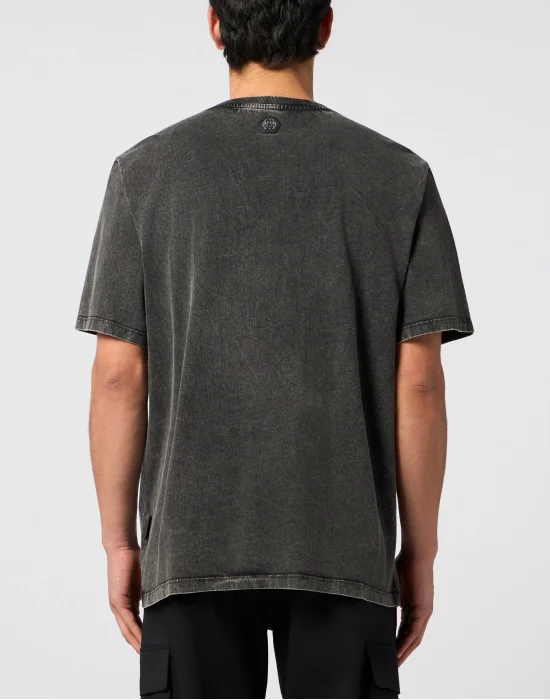 Washed Round Neck T-Shirt Plein Eagle