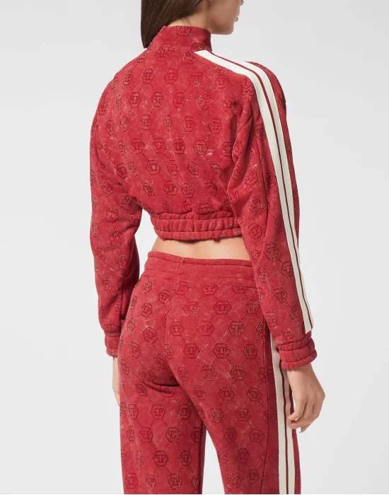 Fleece Tracksuit Jacket Monogram Crystal