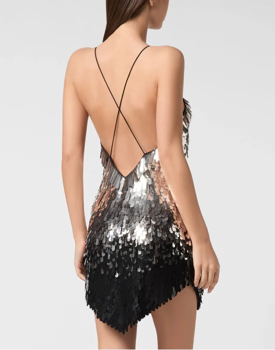 Backless Mini Dress Paillettes