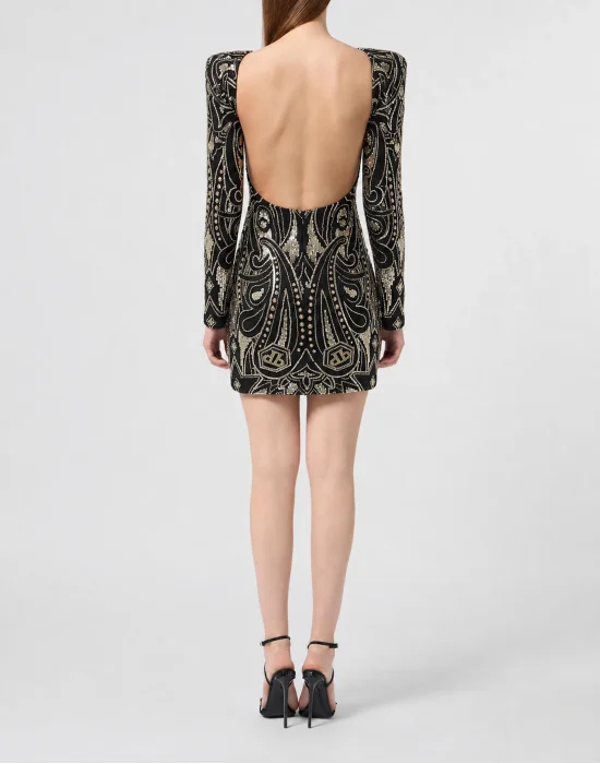 Open Back Mini Dress Paisley