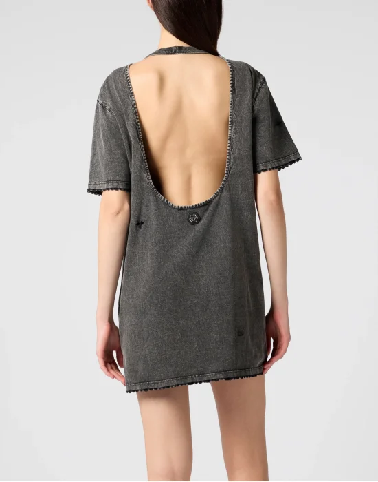 Open Back Destroyed T-Shirt Dress Fairy